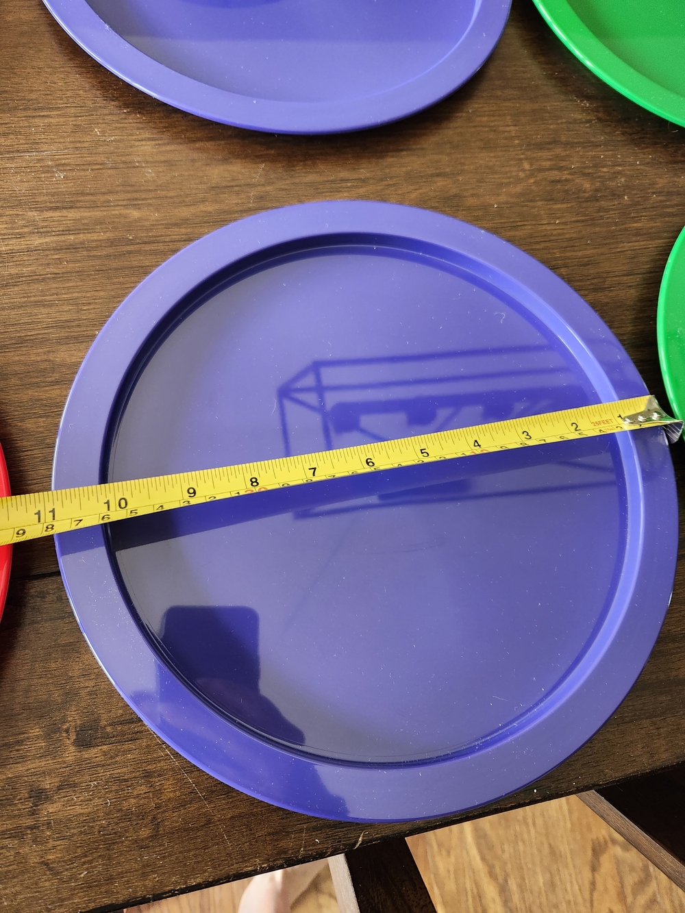 Vintage Bodum 10 Plastic Dinner Plates 4 Blue, 2 Red, 2 Yellow And 2 Green - Picture 2 of 5